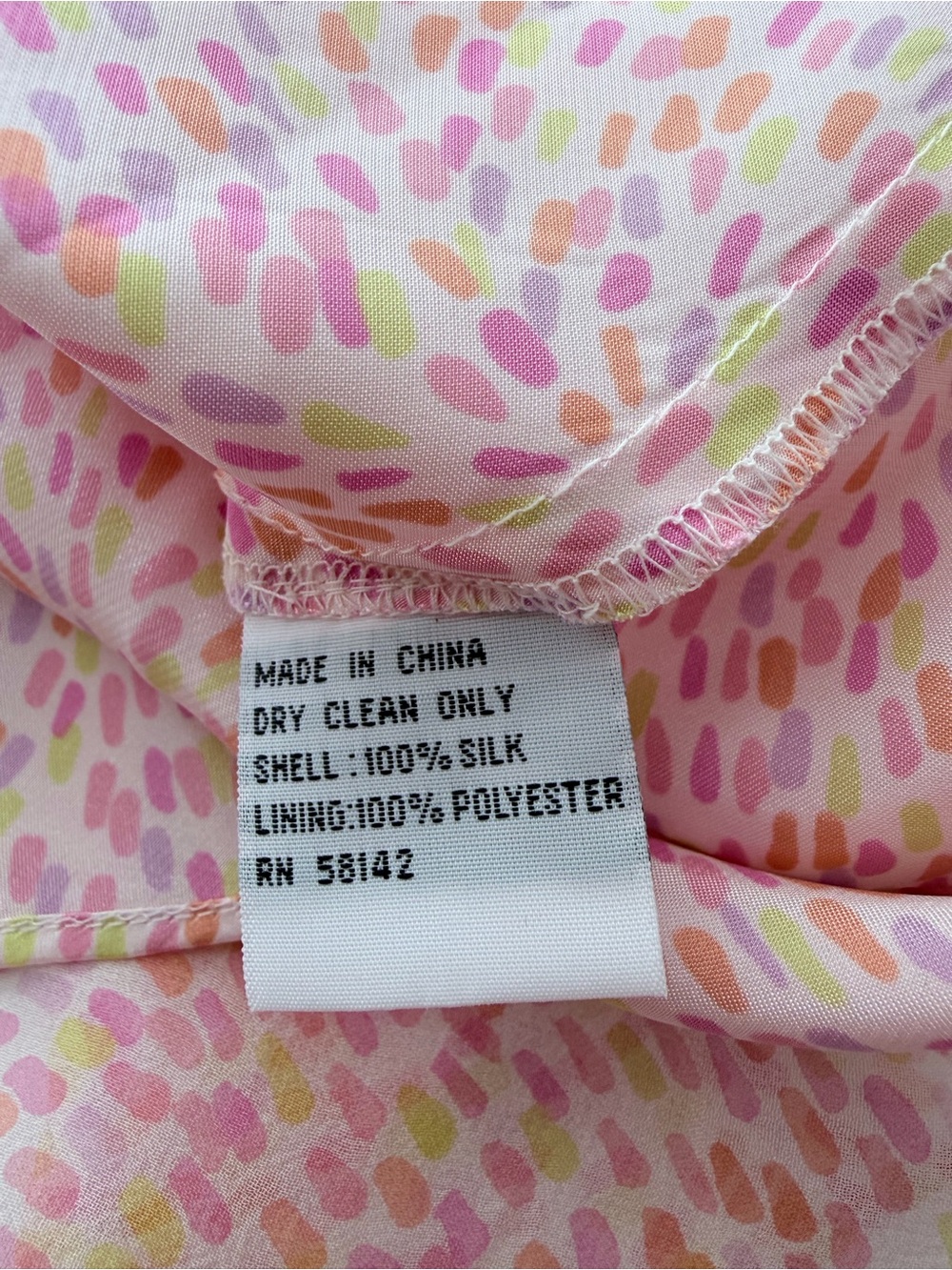 Talbots pink 100% silk dress dot print flowy vintage fairy 10 - Picture 4 of 6